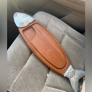 Vintage Teak mid-century modern fish tray